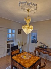 Lampadario Orientale In Cristallo Con Foglia D'Oro Reale Ispirato