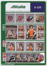 Alitalia CAI FIRST SECOND CITYLINER Safety Card A320 small size 10/06/2013 sc531