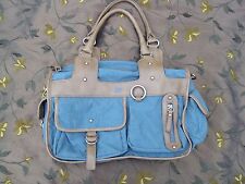 BORSA ZIPPO IN TELA BLU CON MANICI