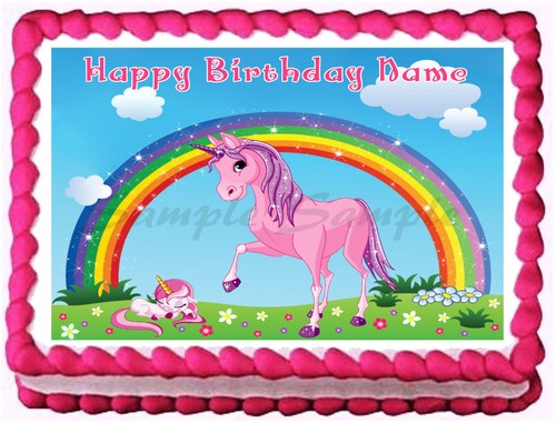 Unicorno rosa arcobaleno - rosa,