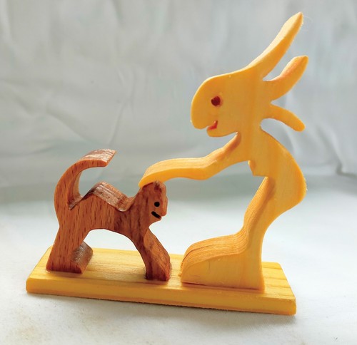 Statuetta legno donna - statuetta, +