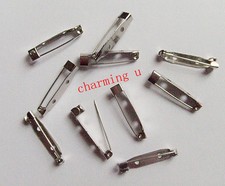 15pz base per spille 31x6mm colore argento scuro