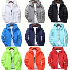 Giacca a vento leggera da uomo linea outwear impermeabile antipioggia cappuccio,