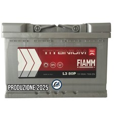 BATTERIA AUTO FIAMM L380P TITANIUM PRO 80 Ah 730A Polo Positivo Destra 80AH