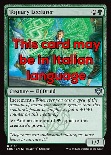 Mtg topiary lecturer exc - lecturer,