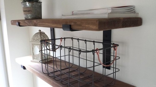 Wooden shelves rustic - -,