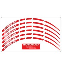 BARRACUDA KIT ADESIVI RUOTE ROSSE CON SCRITTA BIANCA PER YAMAHA FZ1