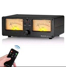 Dual Analog VU Meter Sound Level DB Panel 2-way Amplifier Speaker Switcher Box