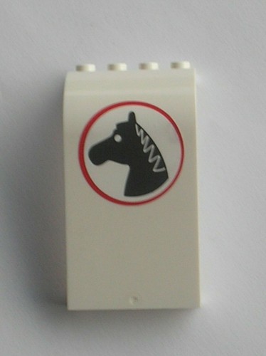 Lego white panel 3x4x6 horse - white,