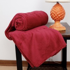 Plaid Coral Fleece in Poliestere Morbido e Tinta Unita Leggero Caldo Vari Colori