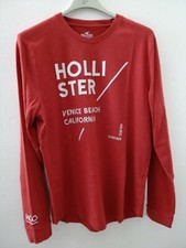 Maglietta Hollister girocollo manica lunga da ragazzo Taglia S Colore rosso