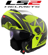CASCO MODULARE LS2 STROBE 2 FF908 CODE GIALLO FLUO DOPPIA VISIERA OMOLOG. P/J