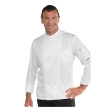 Giacca Cuoco Panama Slim Bianca Manica Lunga Isacco - Divisa Chef Pizzaiolo 