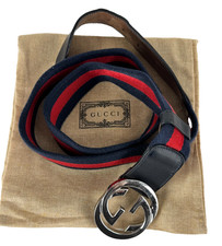 Cintura Gucci Argento GG Rosso