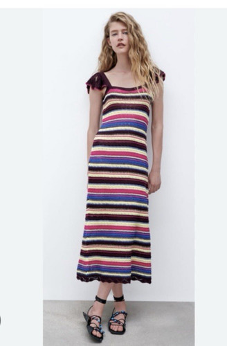 Zara maxi abito uncinetto - zara,