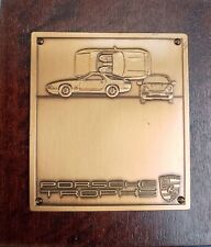 Porsche Trophy Placca 1990 ?  Plaque Badge metallica su legno 8x9 cm - club