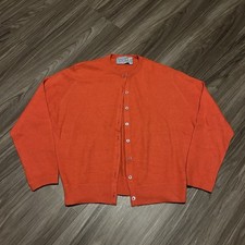 Bermuda Trimingham vintage di Ballantyne anni 60 100% cashmere arancione cardigan