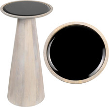 END4004C Tavolo da Bevande Industriale in Legno di Mango per Casale 21,5" Tiglio e Decorativo