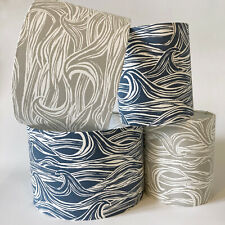 Clarke & Clarke Surf Waves Acqua Spiaggia Tessuto Paralume o Paralume Grigio Navy