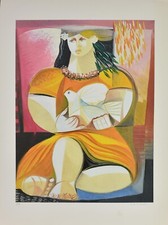 Vittorio Maria Di Carlo (1939 - 2015) OPERA su carta SERIGRAFIA DONNA e COLOMBA