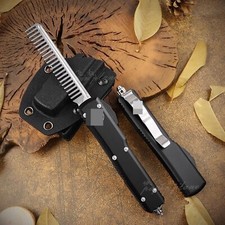 Pettine in metallo nero per barba stile capelli | EDC Pocket Carry regalo