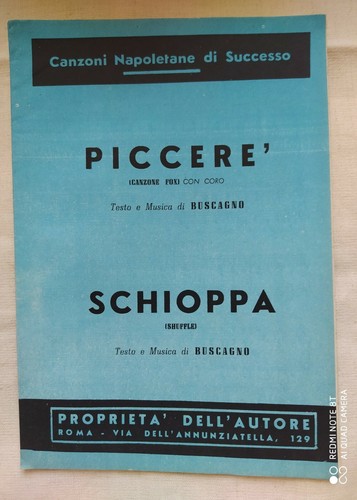 Piccere schioppa spartito - -,