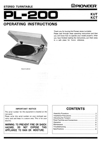 Pioneer 200 giradischi - pioneer, pl-200