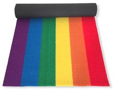 Prato Artificiale Multicolore Tappeto Arcobaleno 90x180 cm Gioco Bambini