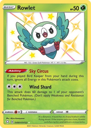 Rowlet sv001 sv122 pokemon - sv001/sv122,