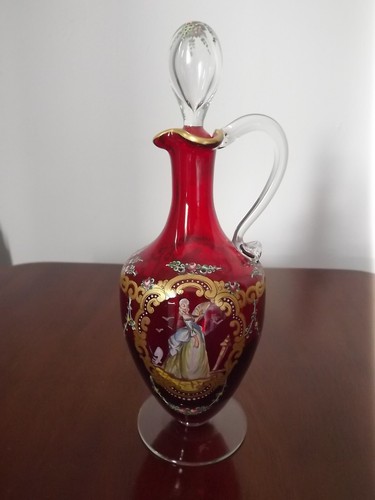Decanter smaltato dipinto - , in