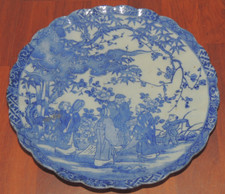Antico Piatto Cinese in porcellana bianco-blue