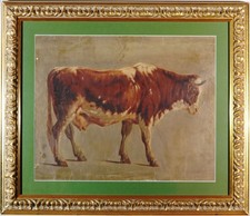 Dipinto epoca ad olio su carta