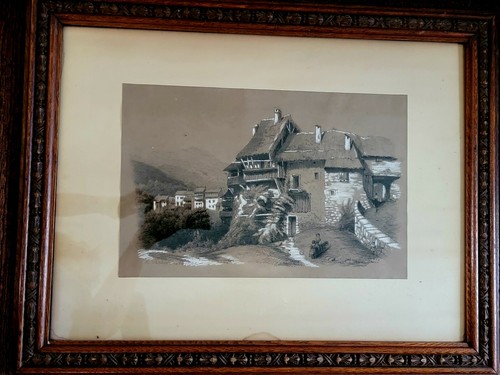Antico disegno villaggio