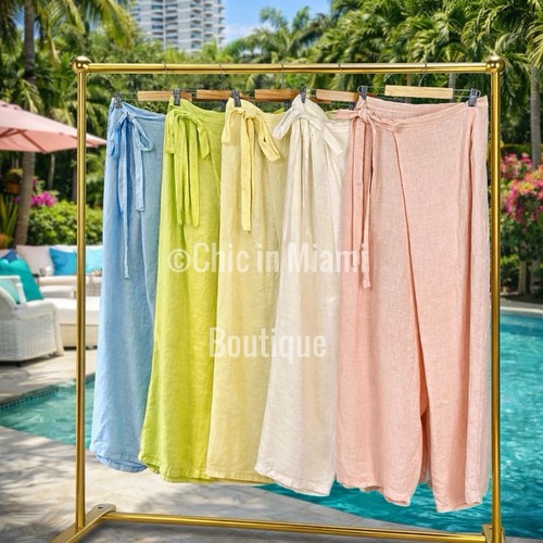 Pantalone avvolgente lino - , puro