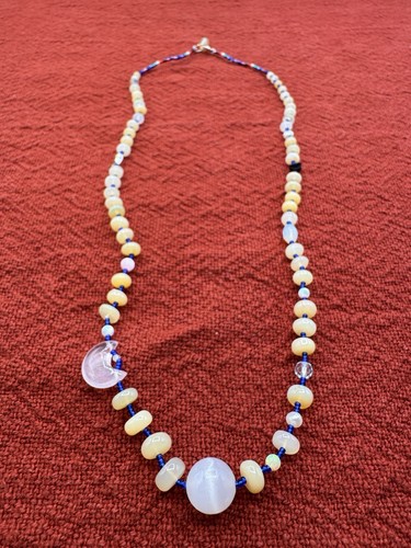 Collana perline blu francese - perline,