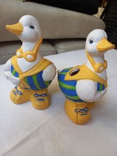 Coppia di oche in ceramica