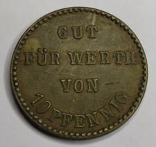 Rare Jeton, 10 Pfennig "Gut
