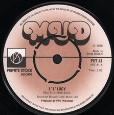 Mud L'lucy 7" Vinile UK Private Stock 1975 Design Etichetta A Quattro Prong