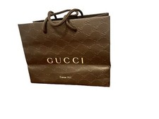 SACCHETTO, SHOPPING BAG, ORIGINALE GUCCI MARRONE Mis. 23x19x11,5 cm - NUOVO