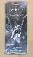 The Twilight Saga - Eclissi - "Team Edward" - Collana con ciondolo tripla catena - NUOVO