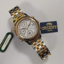 Orologio ORIENT cronografo in acciaio dorato mov. quarzo inusato