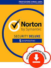 Norton Security Deluxe 2025 5 PC 1 Anno |  Antivirus Internet Sec| Senza Abbo IT