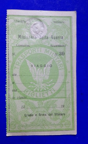 Ww1 biglietto ferroviario - 🔵ww1,