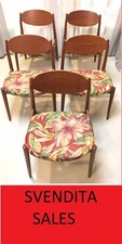 5 SEDIE ISA TEAK NORDICO DANESE DESIGN L FIORI GIO PONTI ANNI 50'S 60'S VINTAGE.