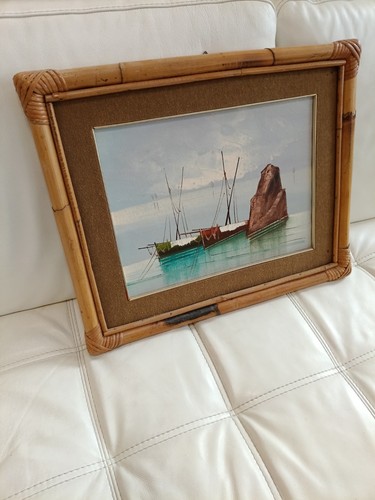 Quadro dipinto con - barche, su
