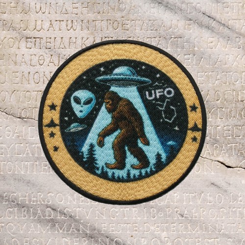 Bigfoot ufo patch - ufo, iron-on