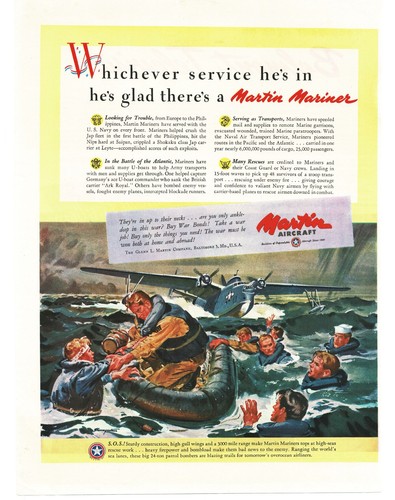 1945 martin mariner - martin, barca