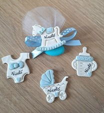 BOMBONIERA NASCITA BIMBO CALAMITA BIBERON BODY CARROZZINA CAVALLO MONOCONFETTO 