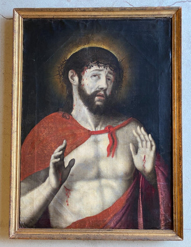 Grande antico dipinto olio - antico,