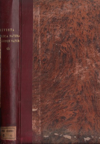 Rivista fisica matematica - di, fisica,